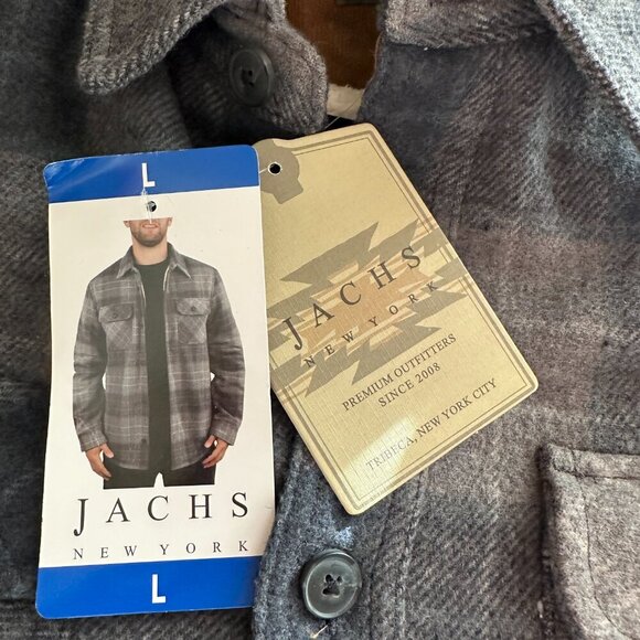Jachs New York Men's Wool Blend Sherpa Lined Jacket Size L Plaid Warm NEW - Picture 9 of 16